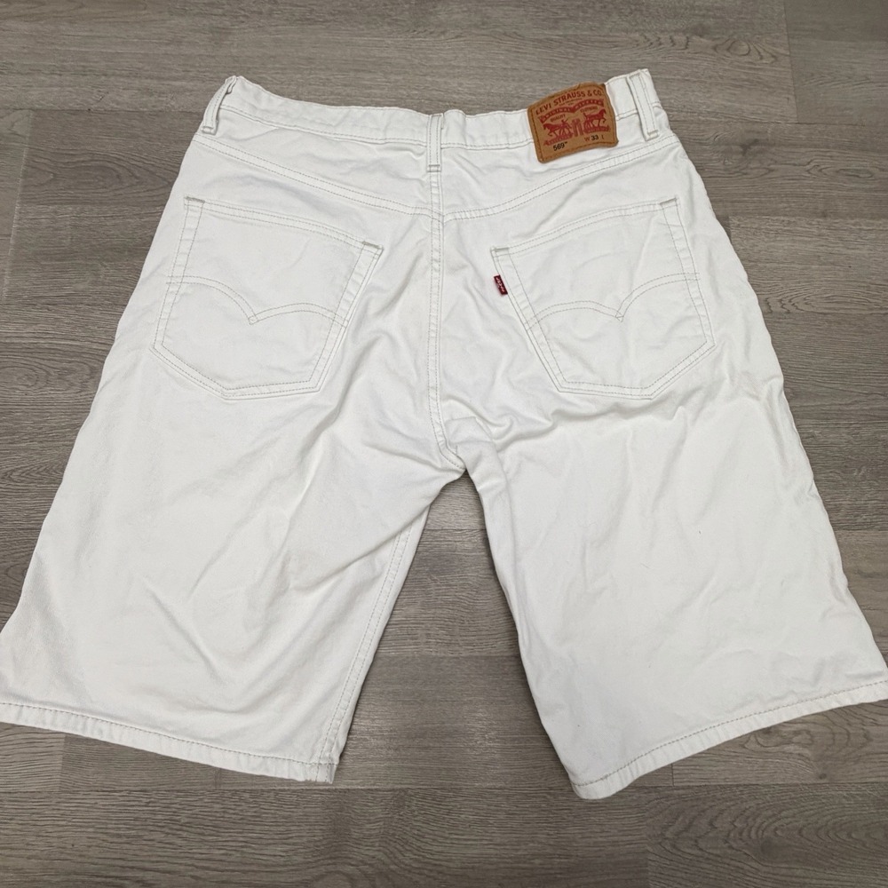Levi's 569 Loose Fit Denim Shorts Men's 33 White Relaxed Casual Jean Cotton - Picture 3 of 7